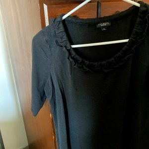Talbots Ladies M T-Shirt with Ruffle Neck Detail